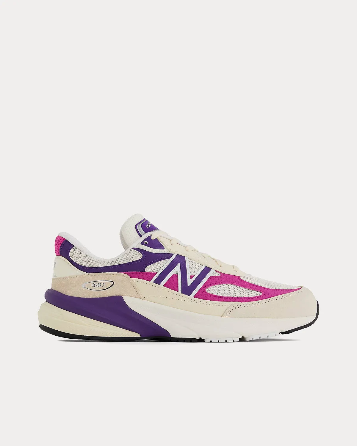 Made in USA 990v6 Limestone / Magenta Low Top Sneakers