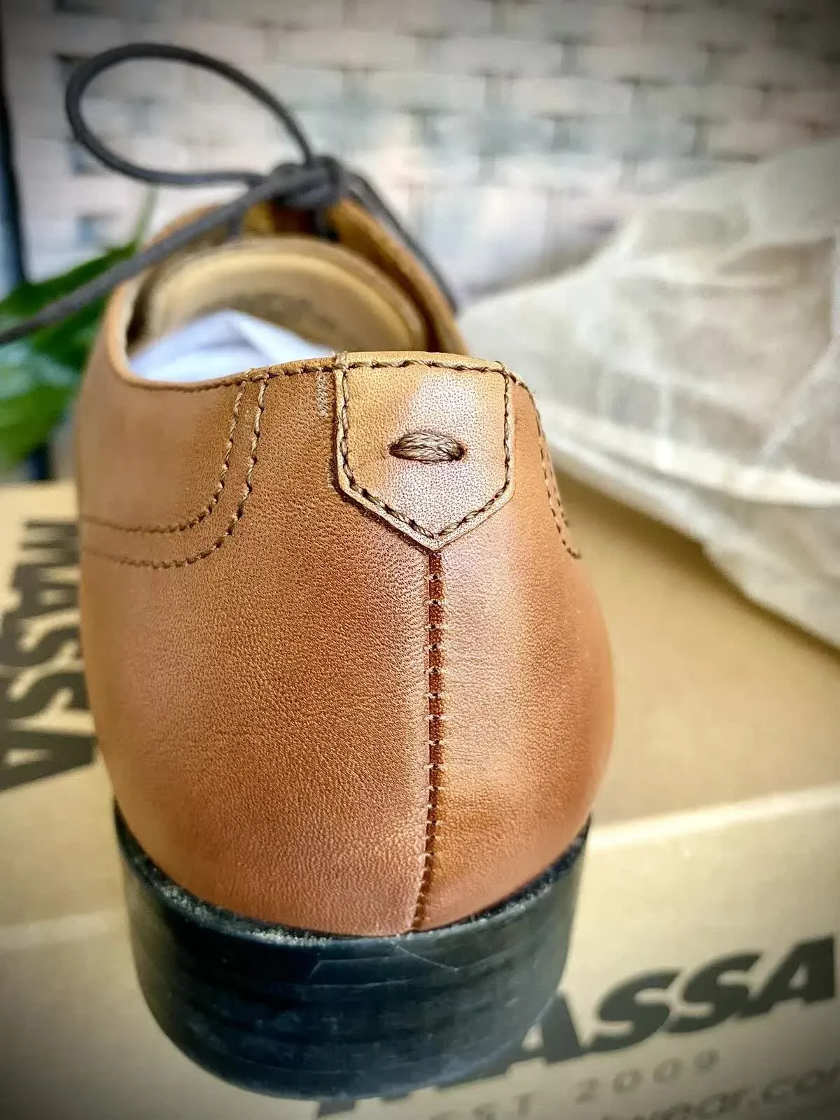 Massa Ascoli Leather Derby Dress Lace Up Shoes Wedding Business Formal in Tan - UK 11