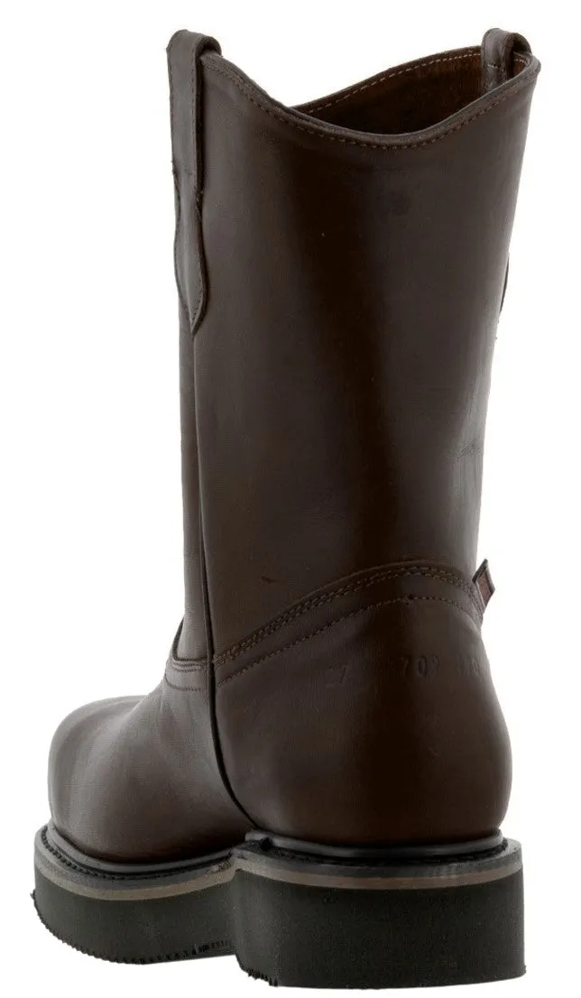 Mens S700RA Brown Durable Leather Construction Steel Toe Work Boots