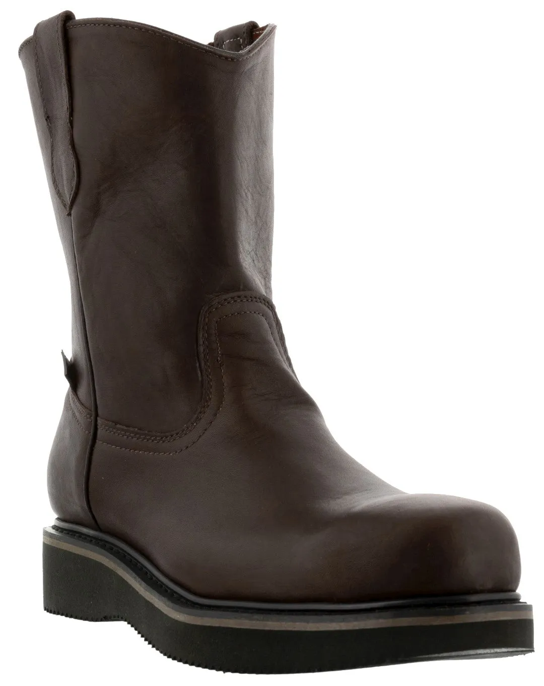Mens S700RA Brown Durable Leather Construction Steel Toe Work Boots