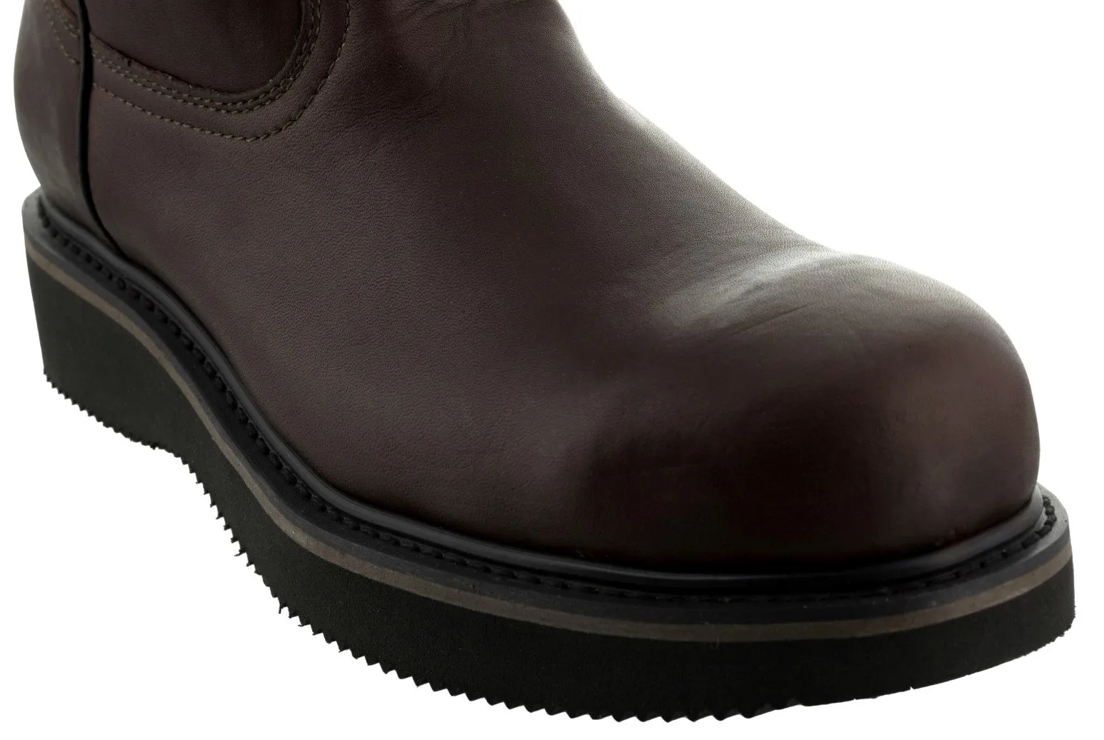 Mens S700RA Brown Durable Leather Construction Steel Toe Work Boots