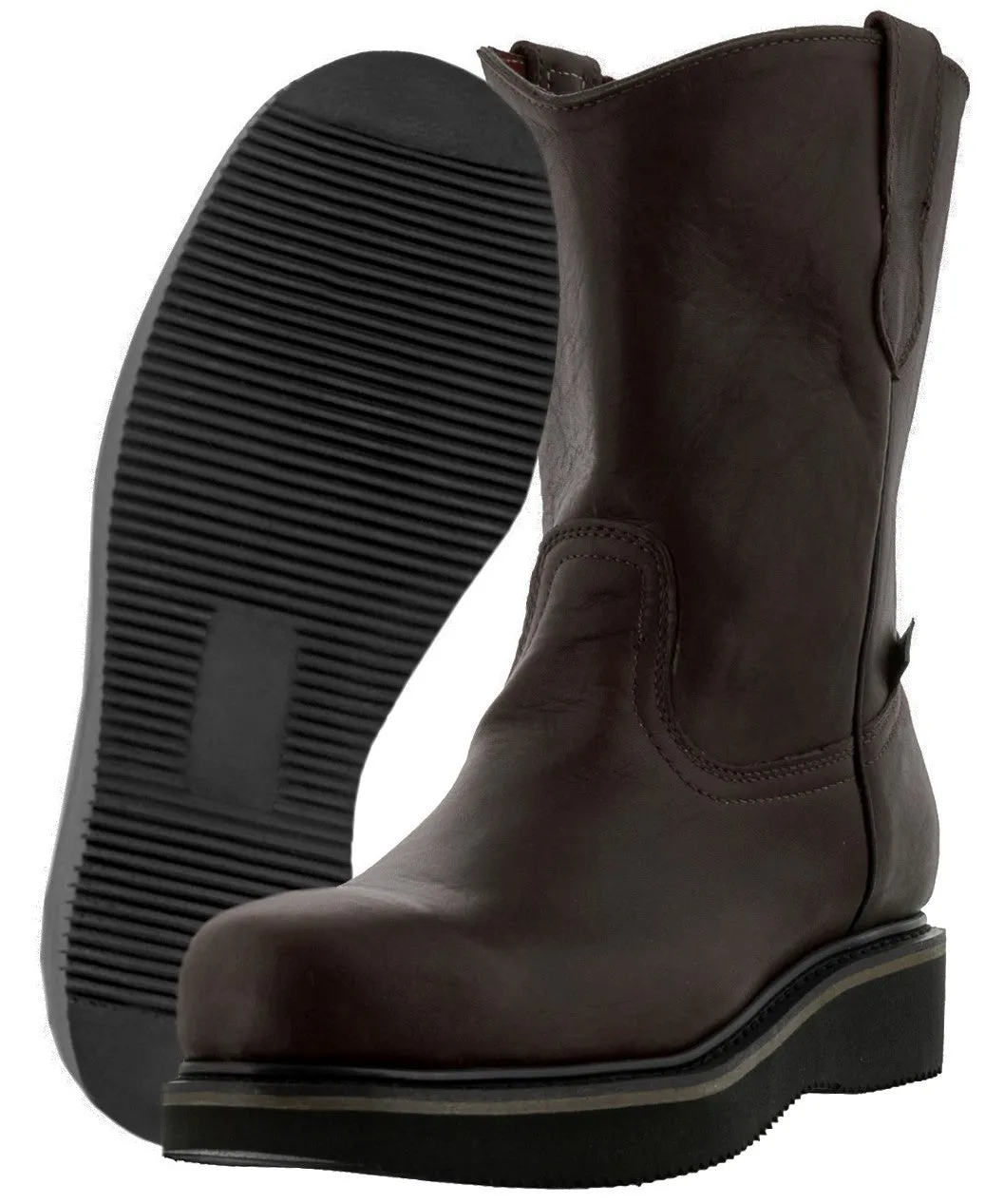 Mens S700RA Brown Durable Leather Construction Steel Toe Work Boots