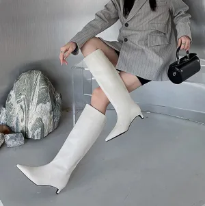 NINA | Genuine Leather Kitten Heel Boots