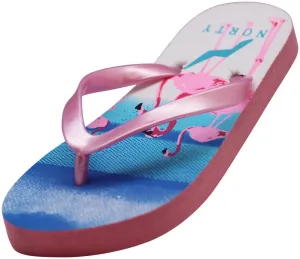 Norty GIRL'S 11-4 FLIP FLOP PINK FLAMINGO