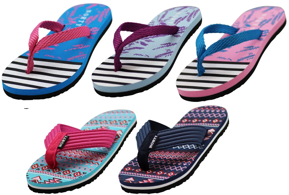 NORTY Girl's Flip Flops Sandals For Beach Pool or Everyday