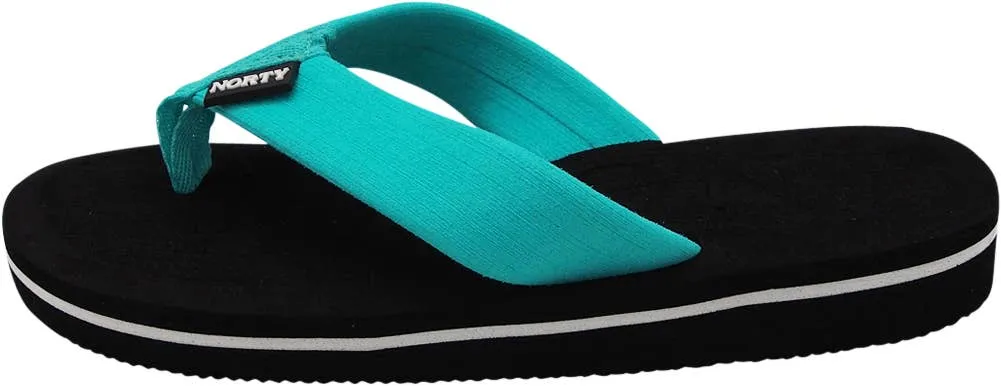 Norty WOMENS 5-10 SANDAL FLIP FLOP BLACK TURQUOISE