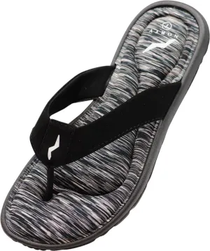 Norty WOMENS 6-11 MEM FOAM SANDAL BK SILVER