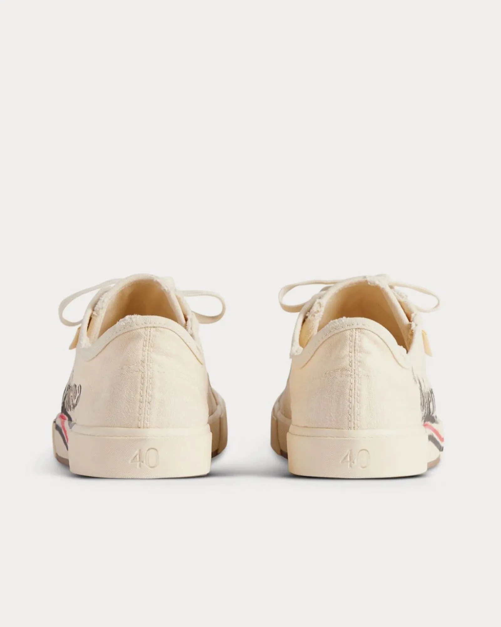 Paris Logo Light Beige Low Top Sneakers