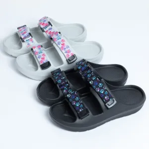 Paw Prints Velcro Slide Sandals