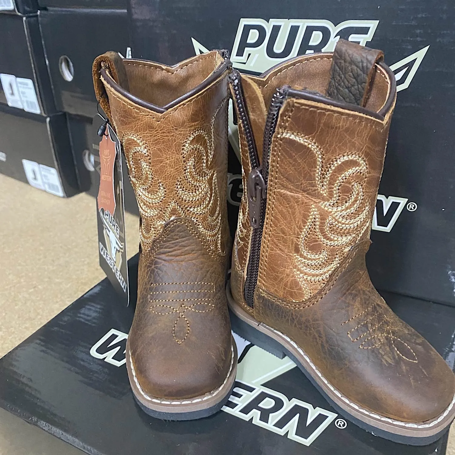 Pure Western TODDLER Lincoln Boot Brown/Tan