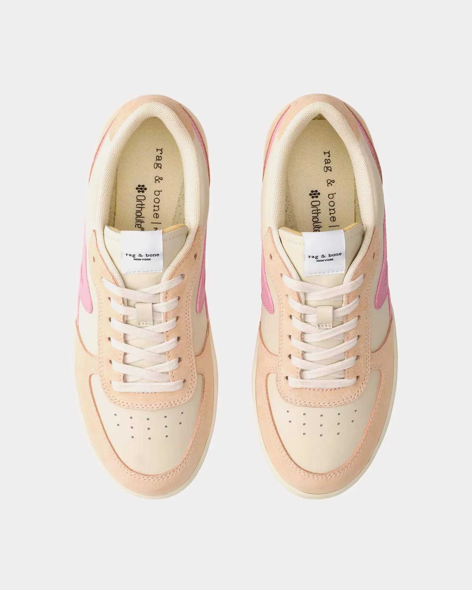 Retro Court Leather Turtle Dove / Sakura Pink Low Top Sneakers