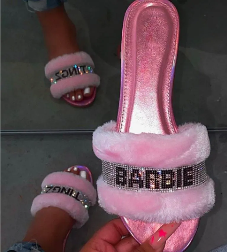 Summer Flat Heel Fur Fashion Women Sandals