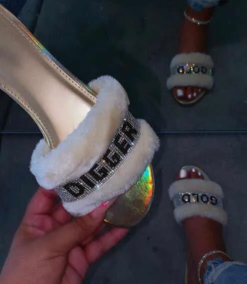 Summer Flat Heel Fur Fashion Women Sandals