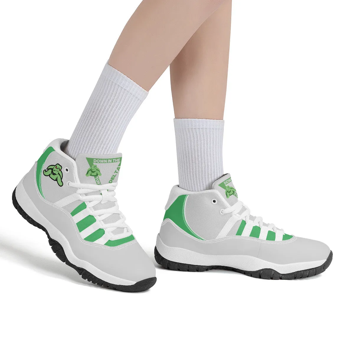 Turtle  High Top Air Retro Sneakers - Grey