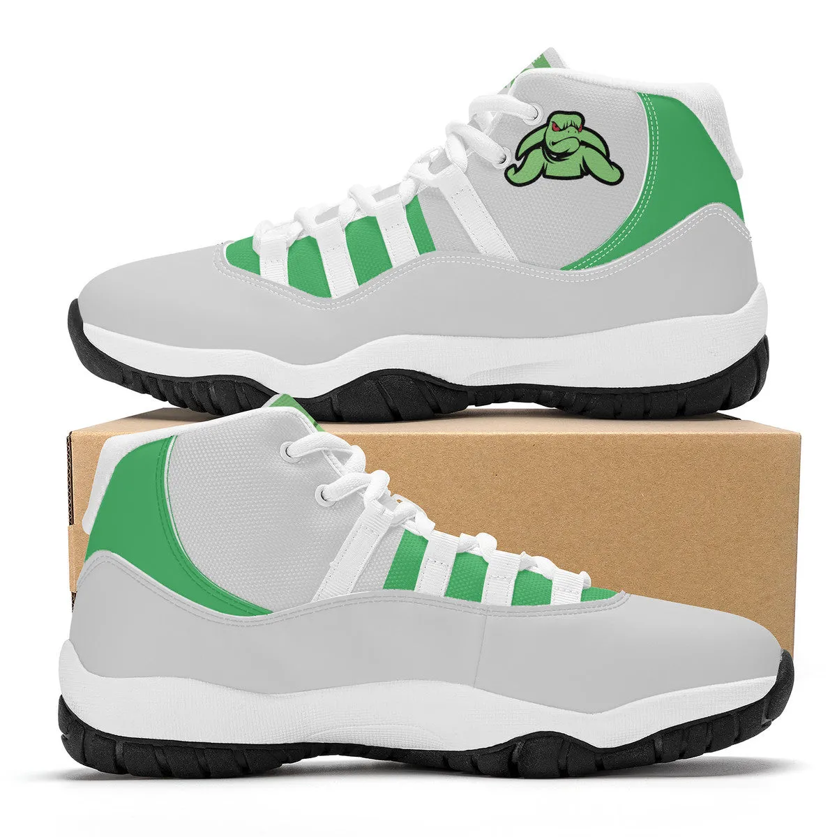Turtle  High Top Air Retro Sneakers - Grey