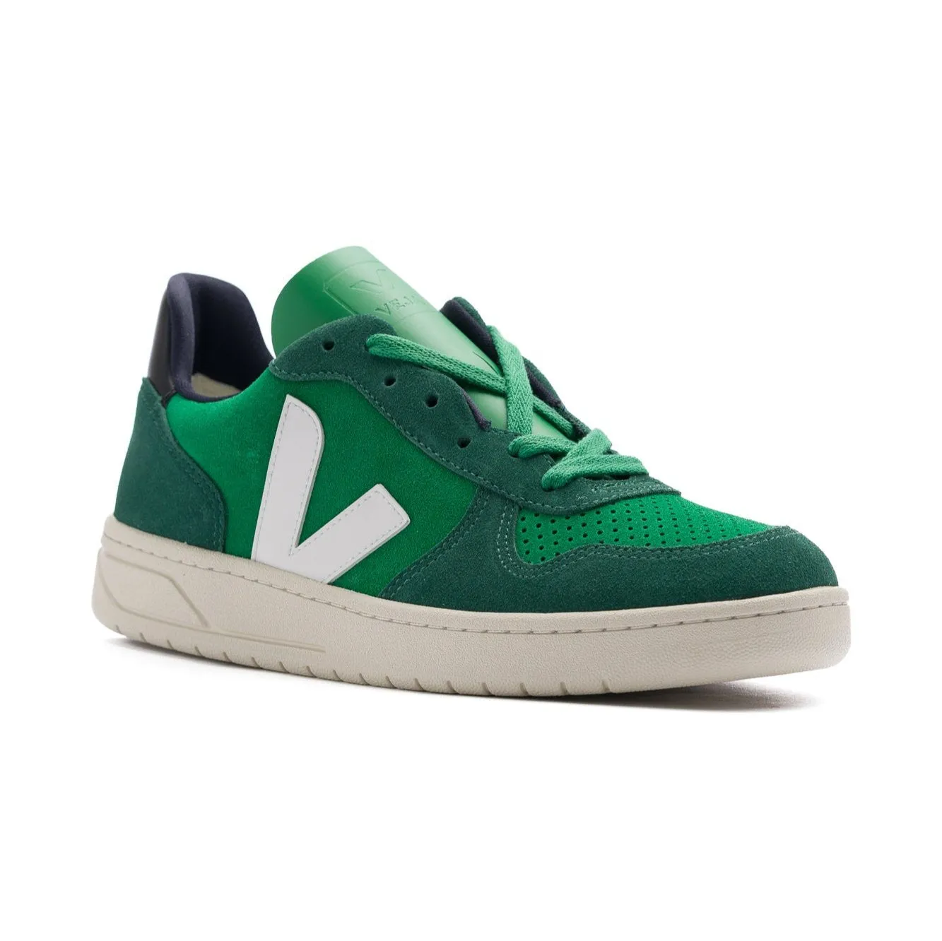 Veja V-10 Suede Shoe - Emeraude/Pierre Black