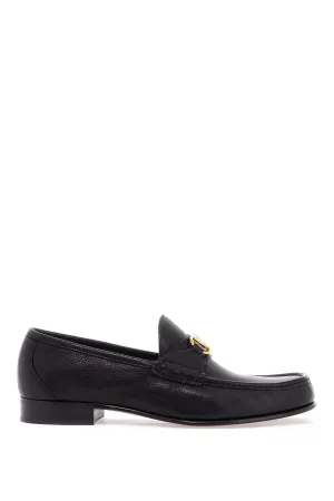 vlogo signature leather moccas 6Y2S0J68MIL NERO