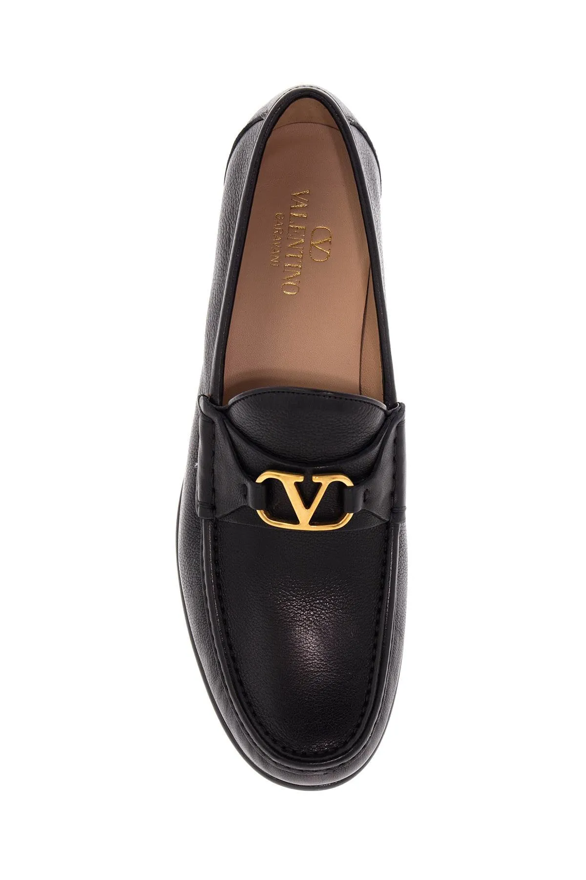 vlogo signature leather moccas 6Y2S0J68MIL NERO