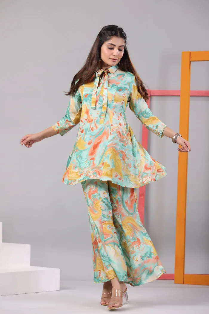 Water Soirée Silk Co ord set