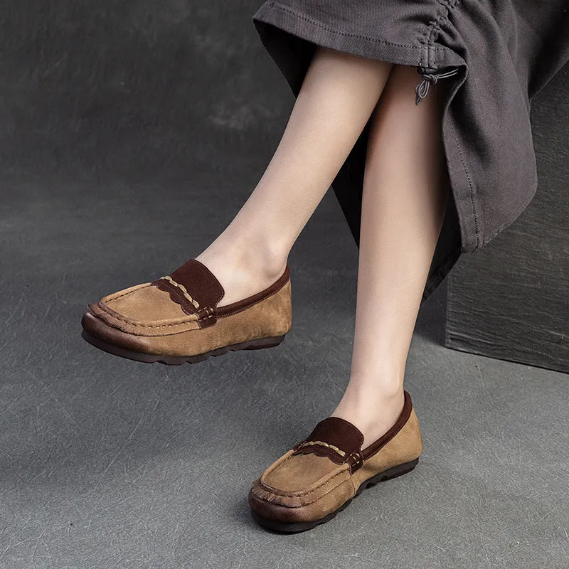 Women Retro Soft Leather Flat Casual Loafers