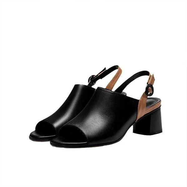 Women's Peep-Toe Block Heel Sandals 67331298C